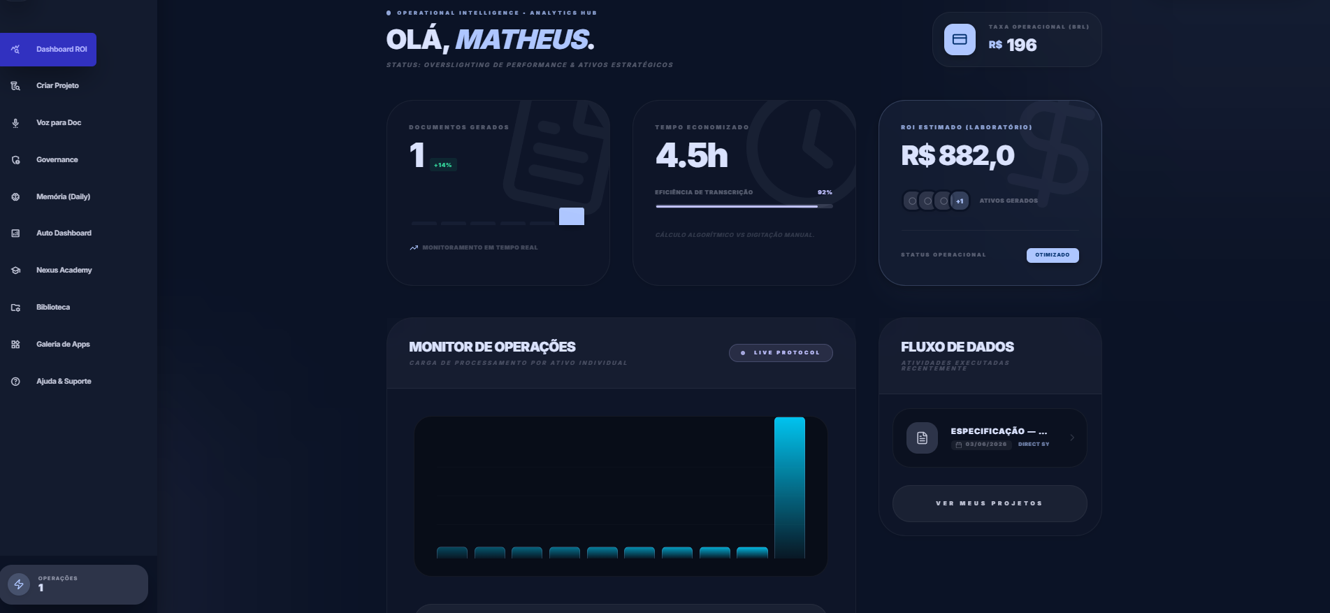 Interface do sistema NexusBA